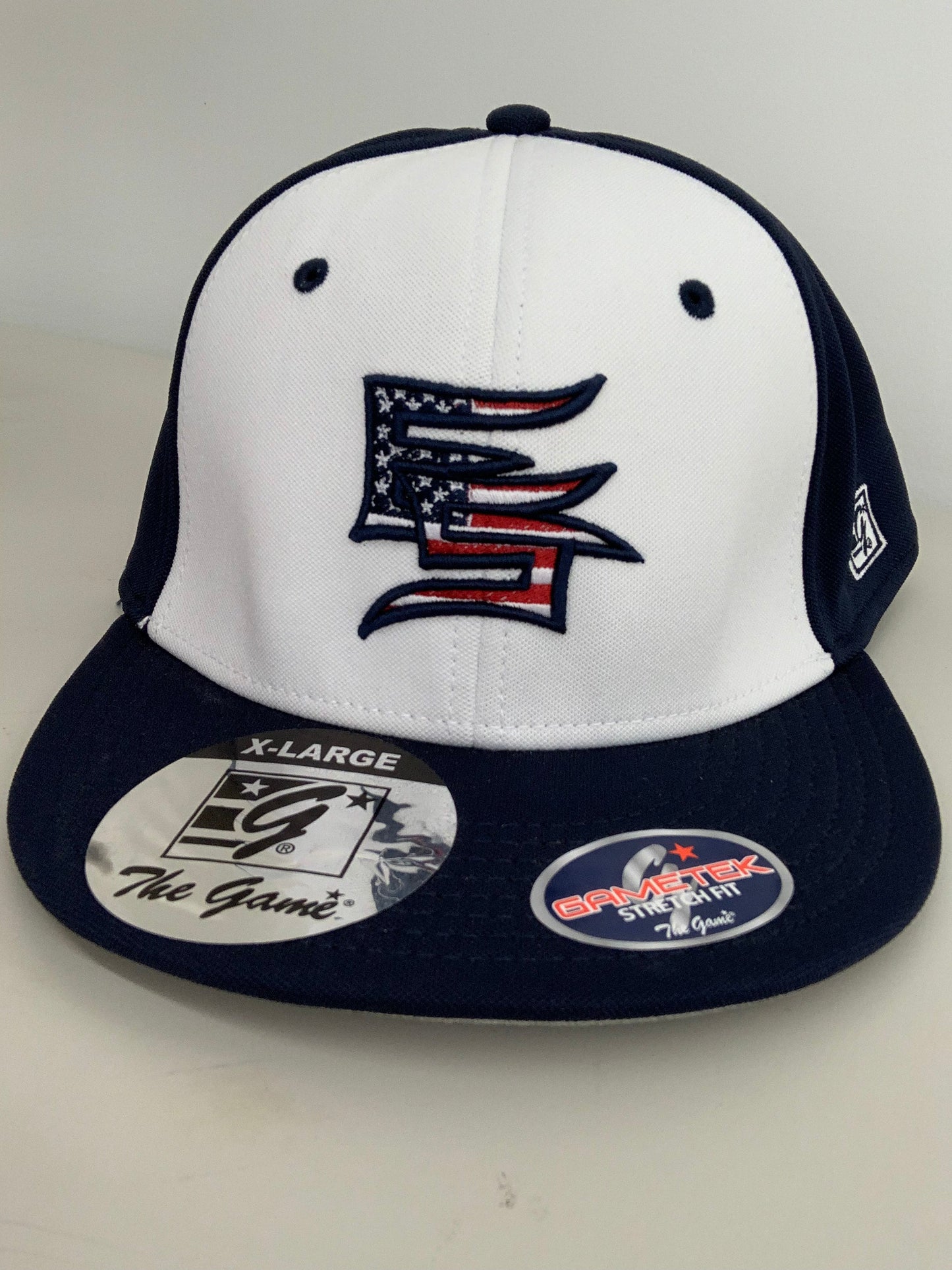 Sale: ES White/Navy Hat w/ USA Logo