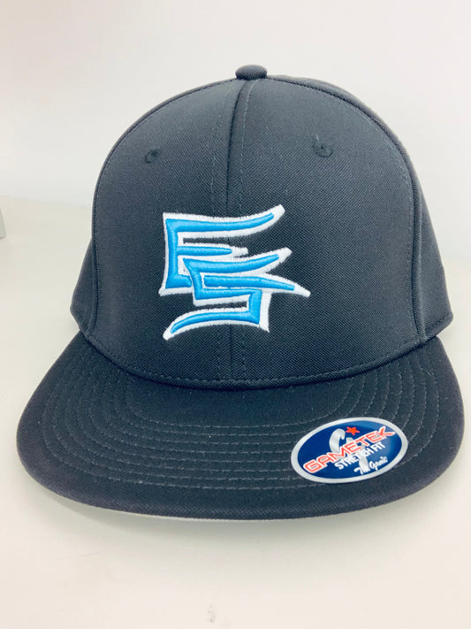 SALE: ES Black Hat w/ Light Blue/White Logo Hat