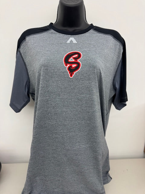 SAUCE Grey Tee with Black Trim (S Logo)